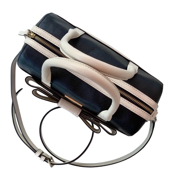 Kate Spade Kaiya Alice Black and White Leather Satchel Bag - Picture 5 of 13